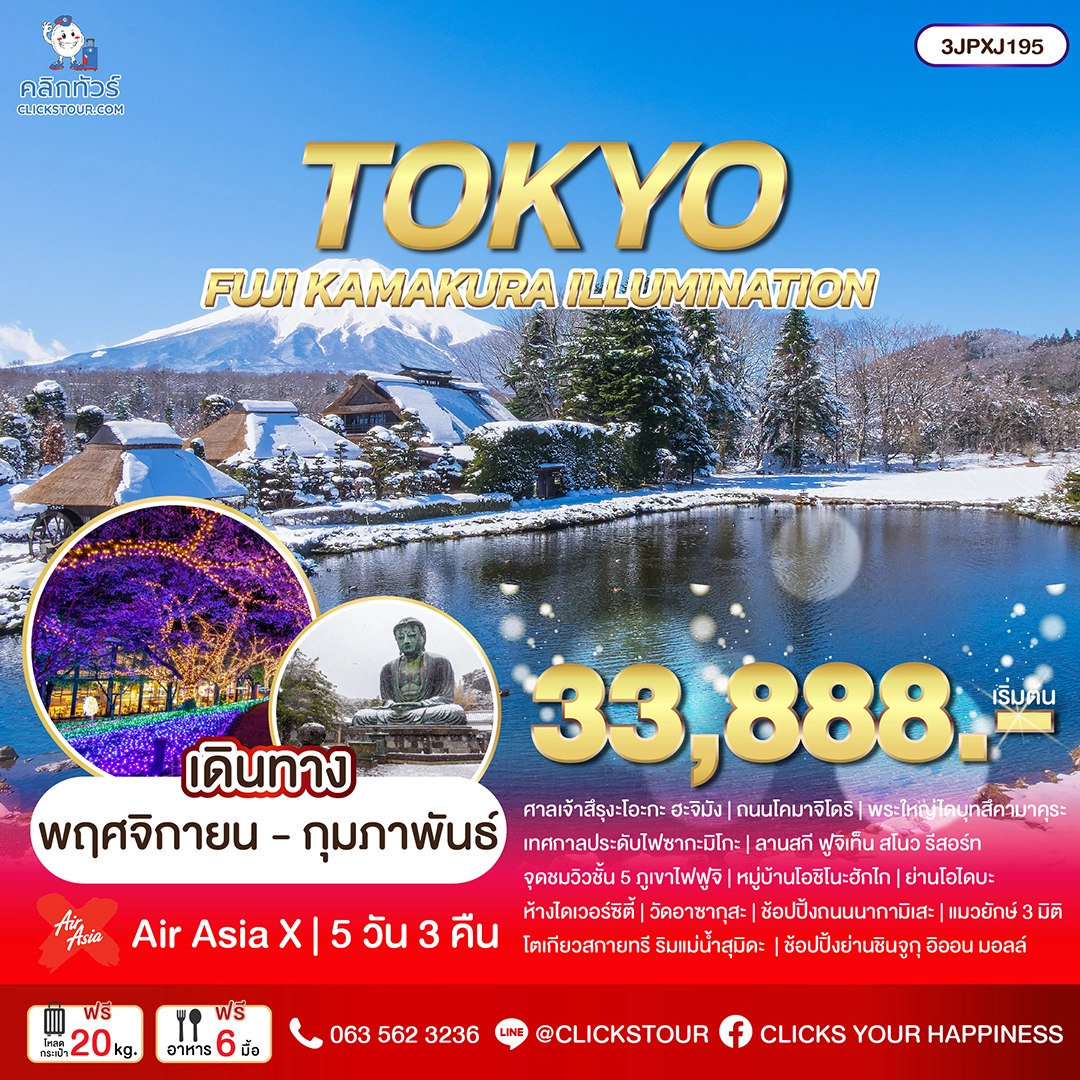 3JPXJ195 ทัวร์ญี่ปุ่น โตเกียว
